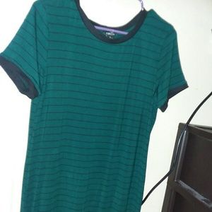 Green & Black striped dress